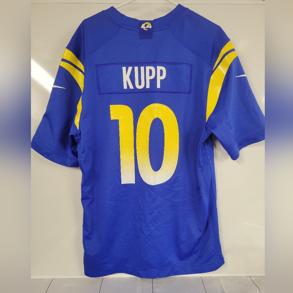 Nike LA Rams Cooper KUPP NFL Neon Blue On-Field Game Jersey, Large